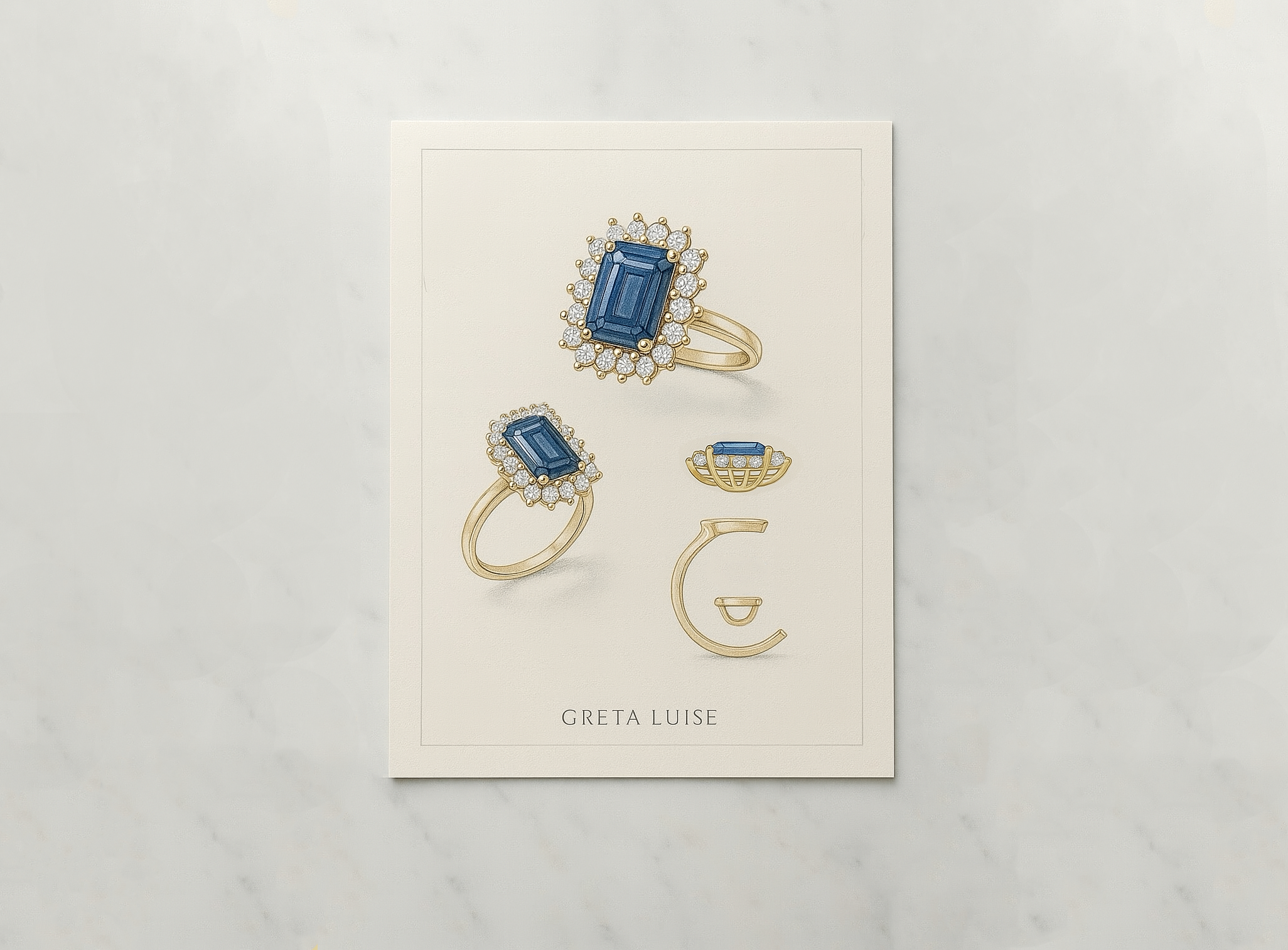 Zeichnung DiamantSaphirRing