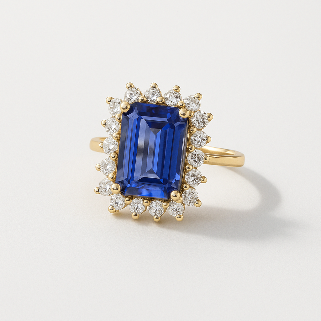 Blue Tansania with Diamonds 