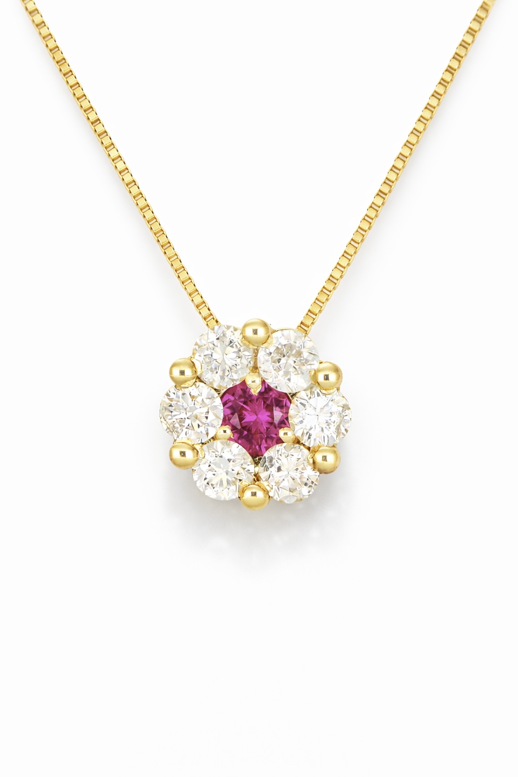 Halskette "Ruby Flower"