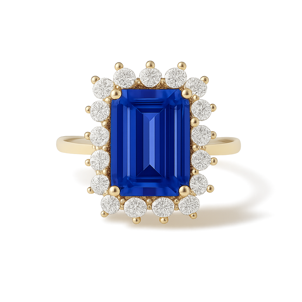 Blue Tansania with Diamonds 
