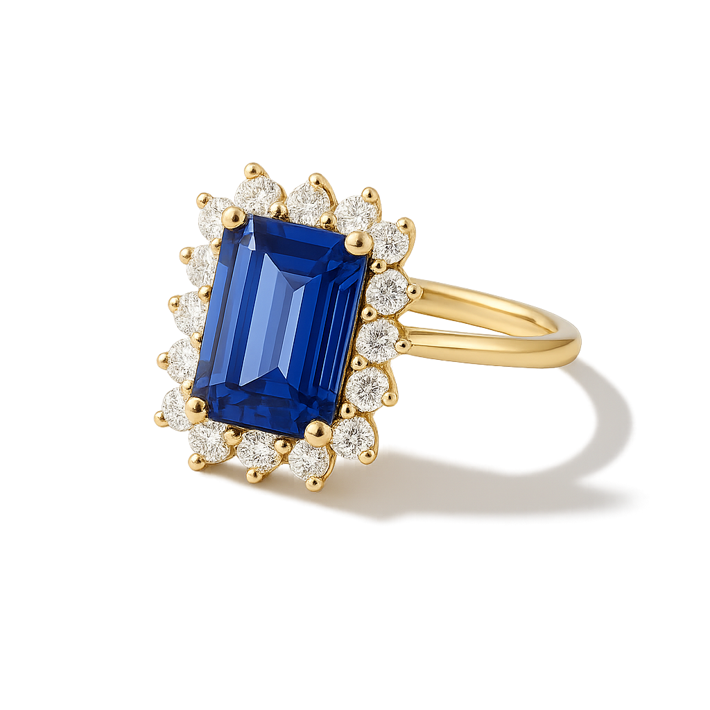 Blue Tansania with Diamonds 