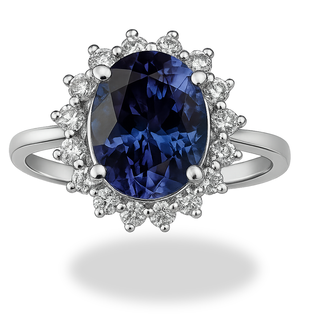 4ct Tansanit with Diamonds